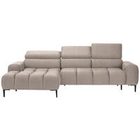 ECKSOFA in Webstoff Beige  - Beige/Schwarz, Design, Textil/Metall (177/270cm) - Welnova
