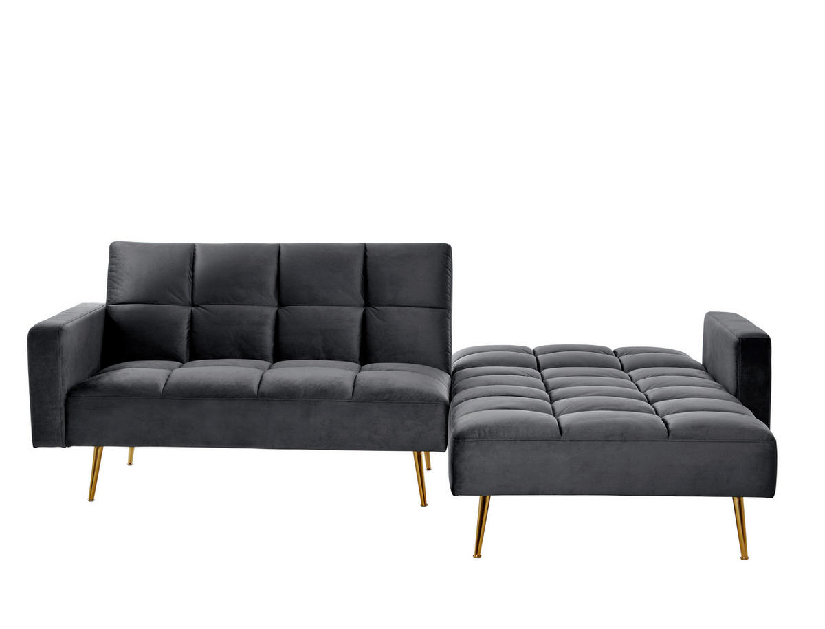 ECKSCHLAFSOFA CHILLAX POSH CORNER EU Grau, Platinfarben Samt  - Platinfarben/Goldfarben, MODERN, Holz/Textil (244/150cm) - Livetastic