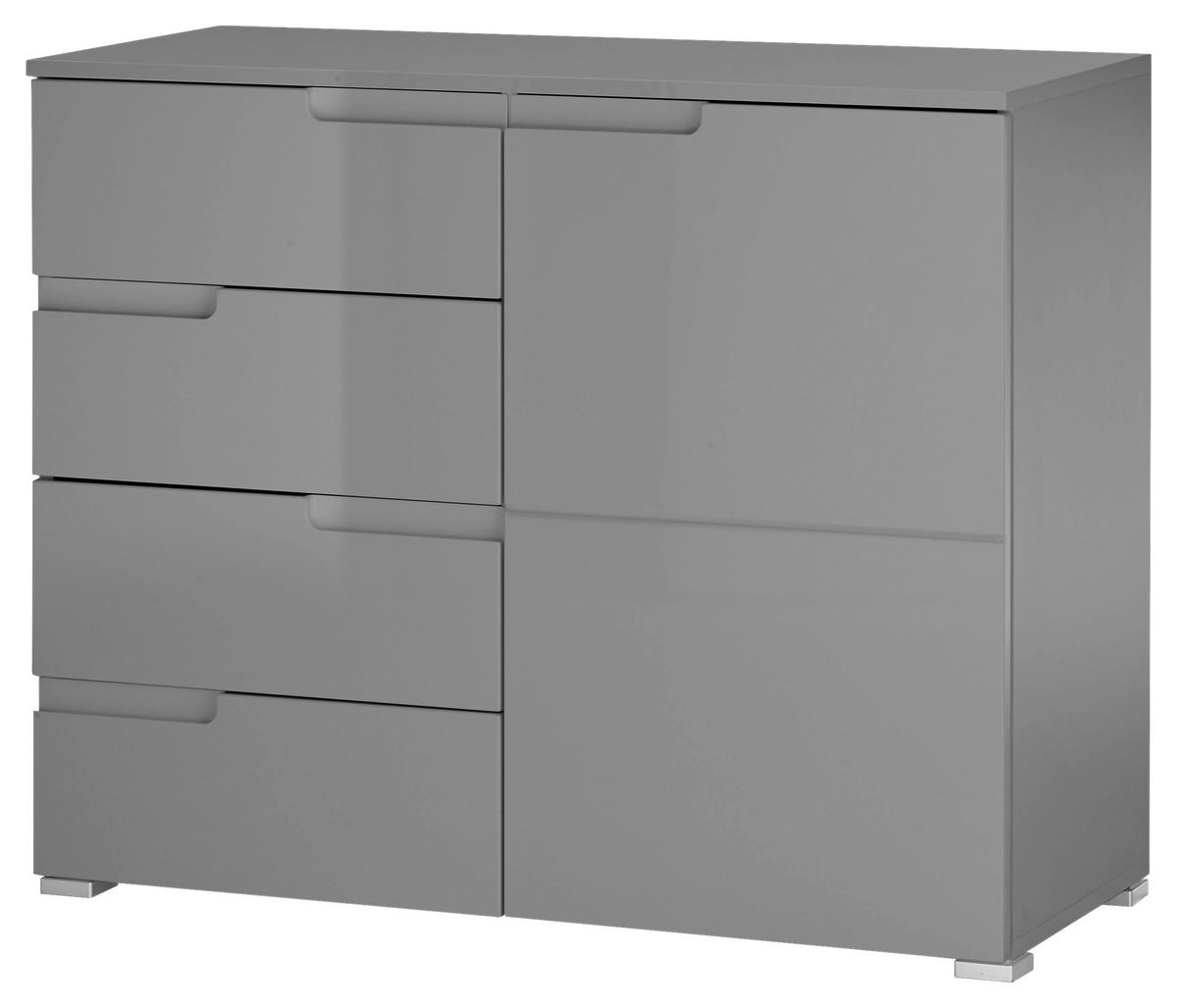 KOMMODE 100/80/40 cm  - Silberfarben/Grau, Basics, Holzwerkstoff/Kunststoff (100/80/40cm)