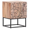 NACHTSCHRANK 40/56/38 cm Akazie massiv  - Schwarz/Naturfarben, LIFESTYLE, Holz/Metall (40/56/38cm) - Landscape