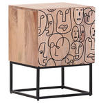 NACHTSCHRANK 40/56/38 cm Akazie massiv  - Schwarz/Naturfarben, LIFESTYLE, Holz/Metall (40/56/38cm) - Landscape