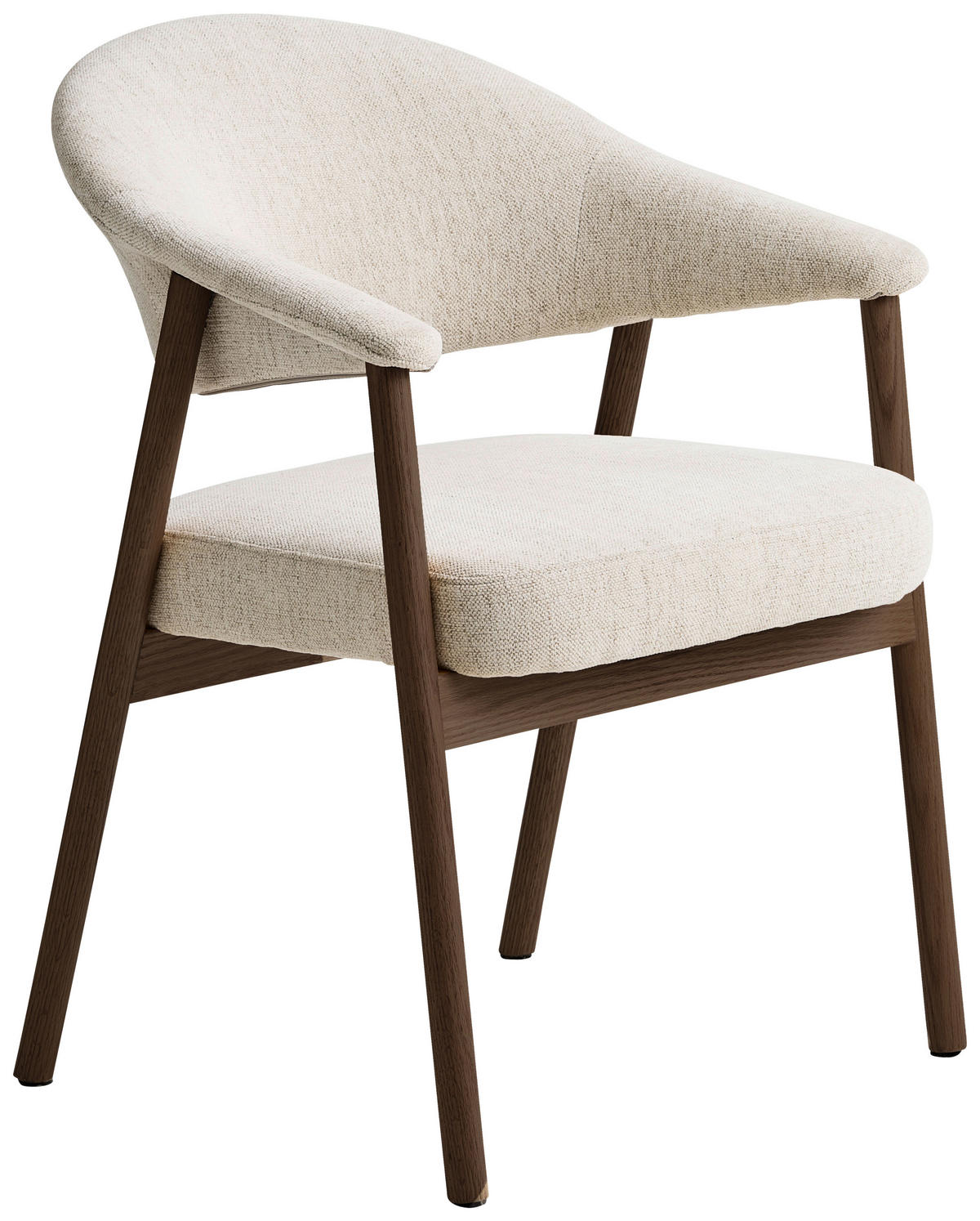 ARMLEHNSTUHL  in Chenille  - Sandfarben/Dunkelbraun, KONVENTIONELL, Holz/Textil (63/81/63cm) - Ambia Home