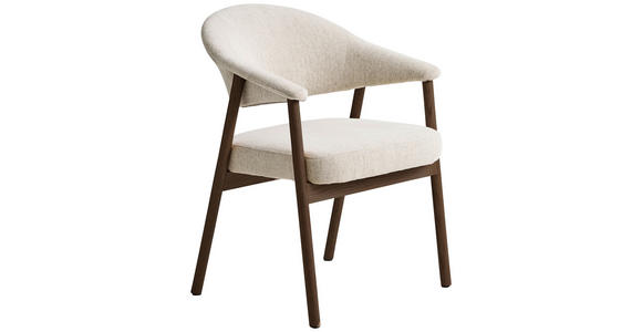 ARMLEHNSTUHL   Chenille  - Sandfarben/Dunkelbraun, KONVENTIONELL, Holz/Textil (63/81/63cm) - Ambia Home