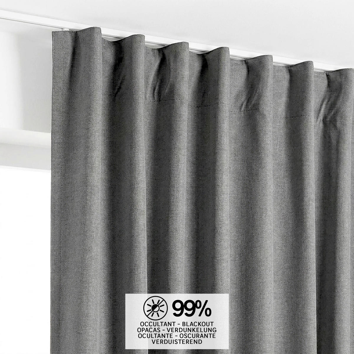 FERTIGVORHANG  black-out (lichtundurchlässig)   140/280 cm  - Anthrazit, Basics, Textil (140/280cm)