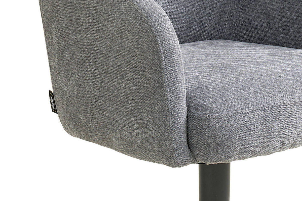 ARMLEHNSTUHL  Sitzfläche 360° drehbar Webstoff  Grau  - Schwarz/Grau, MODERN, Textil/Metall (59/86/63cm) - Schöner Wohnen