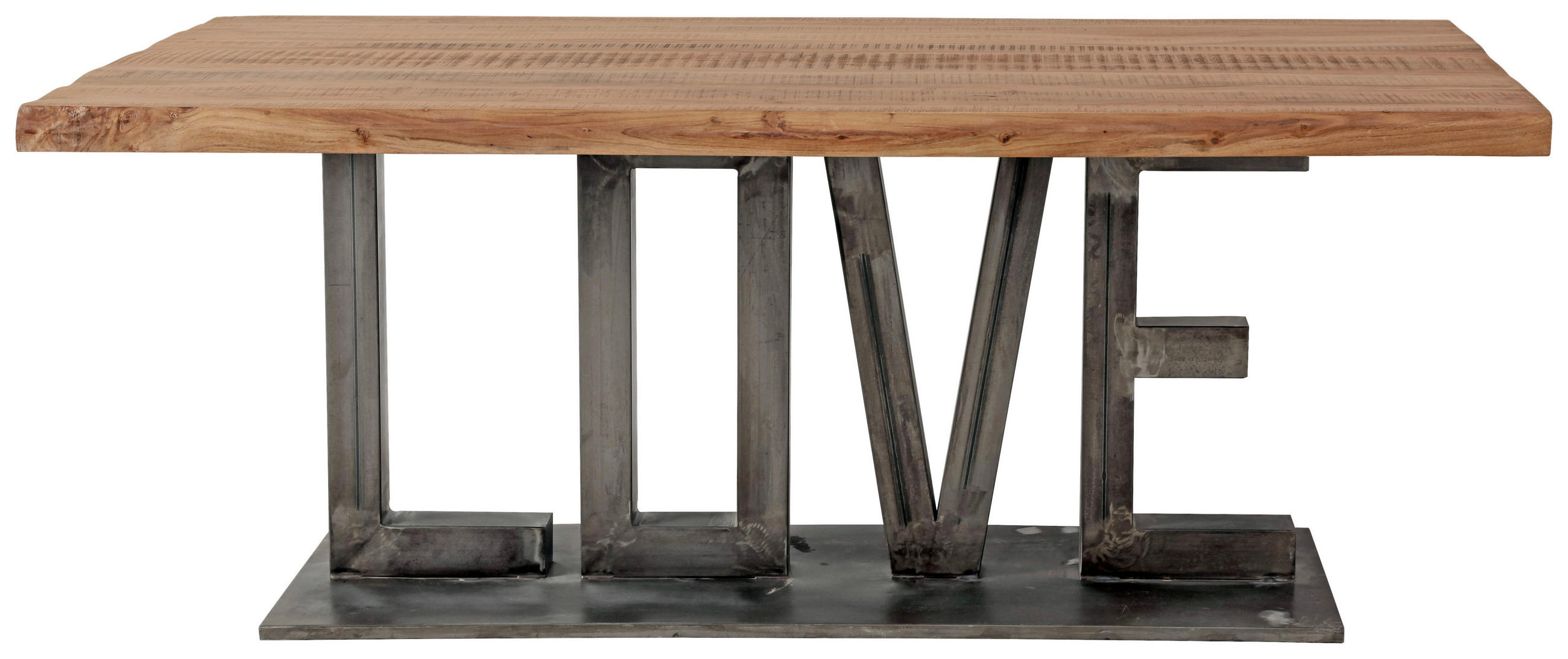 ESSTISCH in Holz, Metall 200/100/76 cm  - Anthrazit/Akaziefarben, LIFESTYLE, Holz/Metall (200/100/76cm) - Landscape