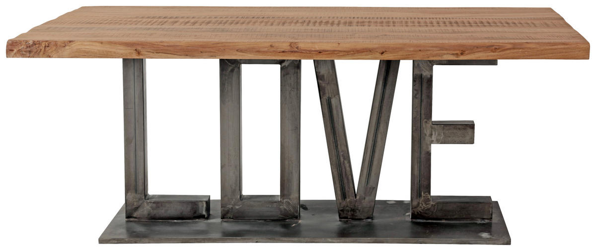 ESSTISCH in Holz, Metall 200/100/76 cm   - Anthrazit/Akaziefarben, LIFESTYLE, Holz/Metall (200/100/76cm) - Landscape