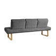 SITZBANK 224/92/78 cm  in Grau  - Eichefarben/Grau, Design, Holz/Textil (224/92/78cm) - Dieter Knoll