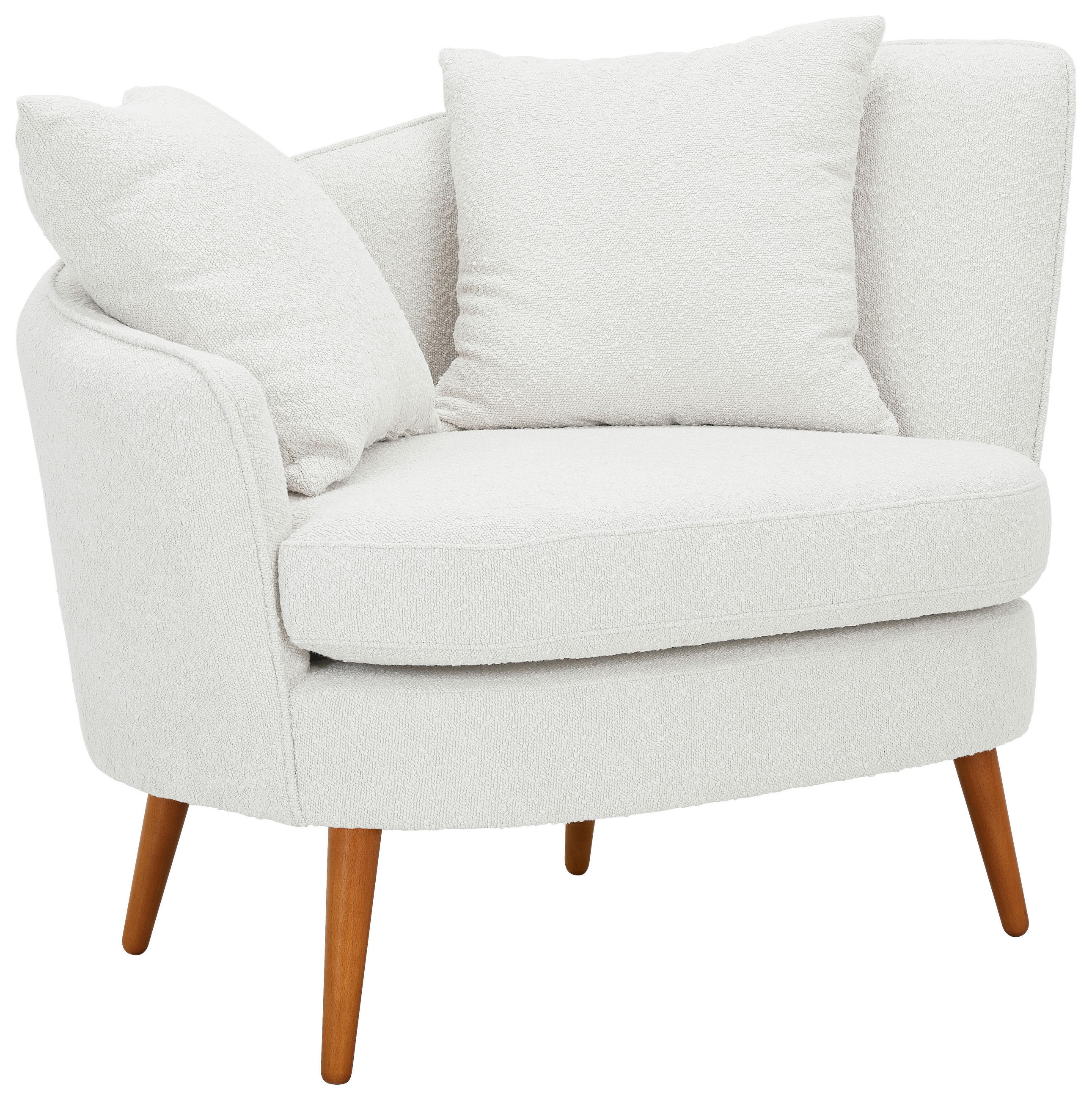 SESSEL Bouclé Weiss  - Weiss/Naturfarben, Konventionell, Holz/Textil (106/88/83cm) - Max Winzer