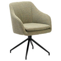 ARMLEHNSTUHL  in Eisen Webstoff  - Schwarz/Grün, Design, Textil/Metall (61/83/61.5cm) - Cassando