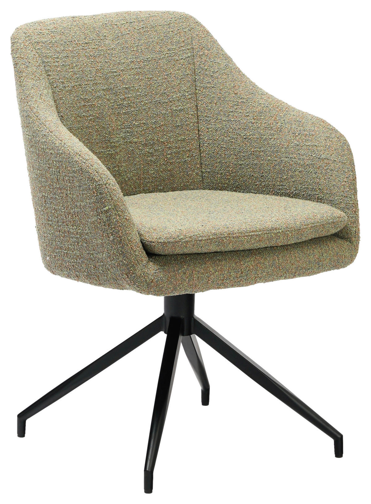 ARMLEHNSTUHL  in Eisen Webstoff  - Schwarz/Grün, Design, Textil/Metall (61/83/61.5cm) - Cassando