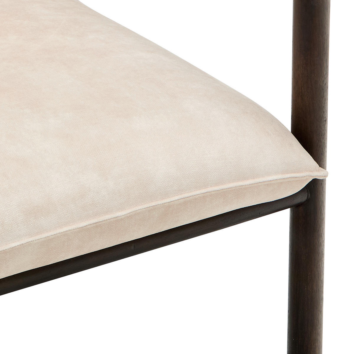 SESSEL in Struktur Walnussfarben  - Walnussfarben/Creme, Design, Holz/Textil (74/76/75cm) - Livetastic