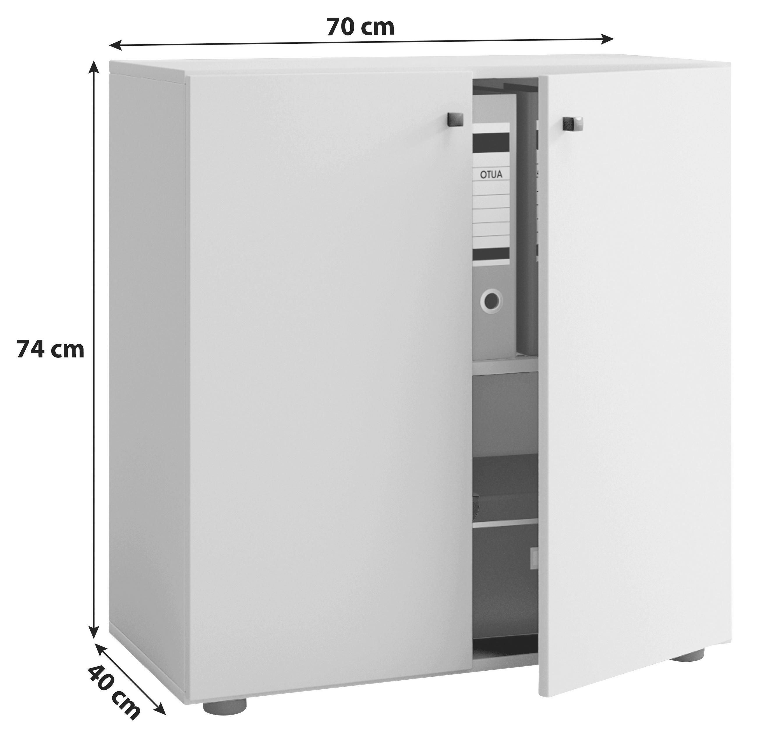 AKTENSCHRANK Weiß - Weiß, Basics, Holzwerkstoff (70/74/40cm) - MID.YOU