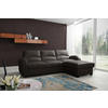 ECKSOFA in Lederlook Echtleder Dunkelbraun  - Dunkelbraun/Schwarz, Design, Leder/Kunststoff (227/168cm) - Livetastic