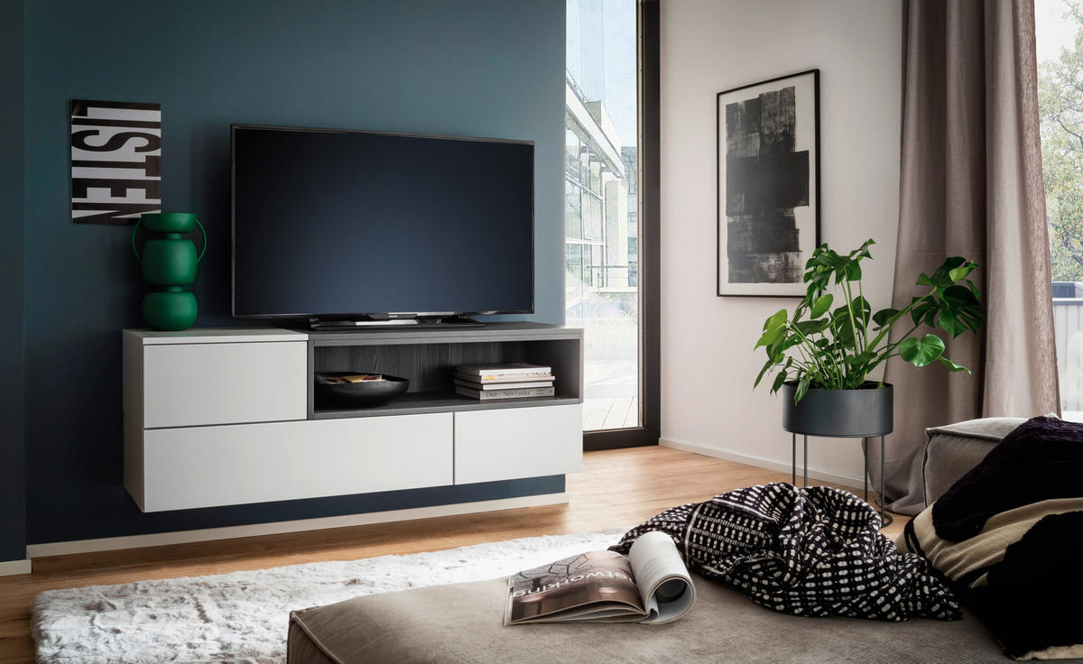 SIDEBOARD Grau, Mooreichefarben  150/52/45 cm  - Mooreichefarben/Silberfarben, Design, Holzwerkstoff (150/52/45cm) - Moderano