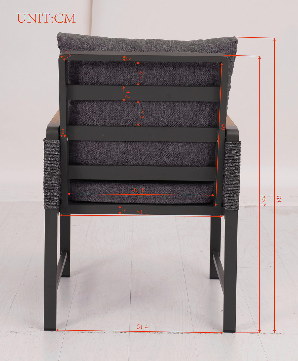 GARTENSESSEL - Dunkelgrau/Naturfarben, MODERN, Kunststoff/Textil (59/86/68cm) - Ambia Garden