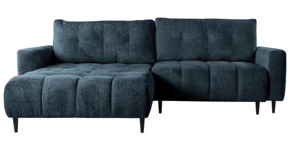 ECKSOFA  in Chenille Blau  - Blau/Schwarz, KONVENTIONELL, Holz/Textil (180/266cm) - Carryhome