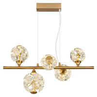 LED-HÄNGELEUCHTE 61/31/150 cm  - Klar/Goldfarben, KONVENTIONELL, Glas/Metall (61/31/150cm) - Globo