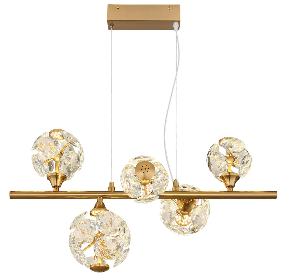 LED-HÄNGELEUCHTE 61/31/150 cm  - Klar/Goldfarben, KONVENTIONELL, Glas/Metall (61/31/150cm) - Globo