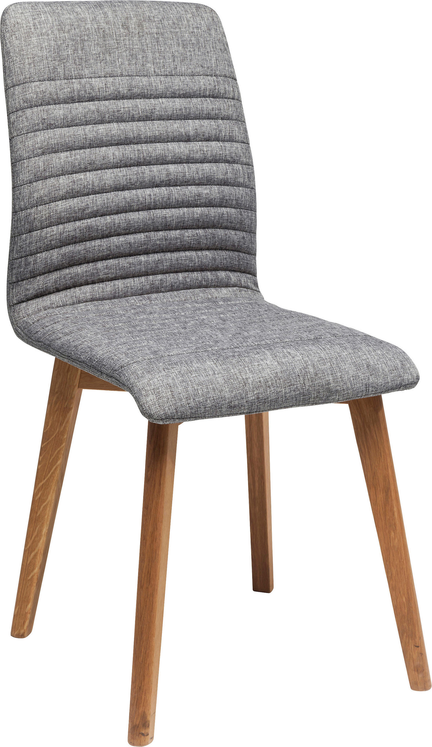 STUHL   Flachgewebe  Grau, Eichefarben  - Eichefarben/Grau, Design, Holz/Textil (44/92/45cm) - Kare-Design