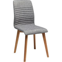 STUHL   Flachgewebe  Grau, Eichefarben  - Eichefarben/Grau, Design, Holz/Textil (44/92/45cm) - Kare-Design