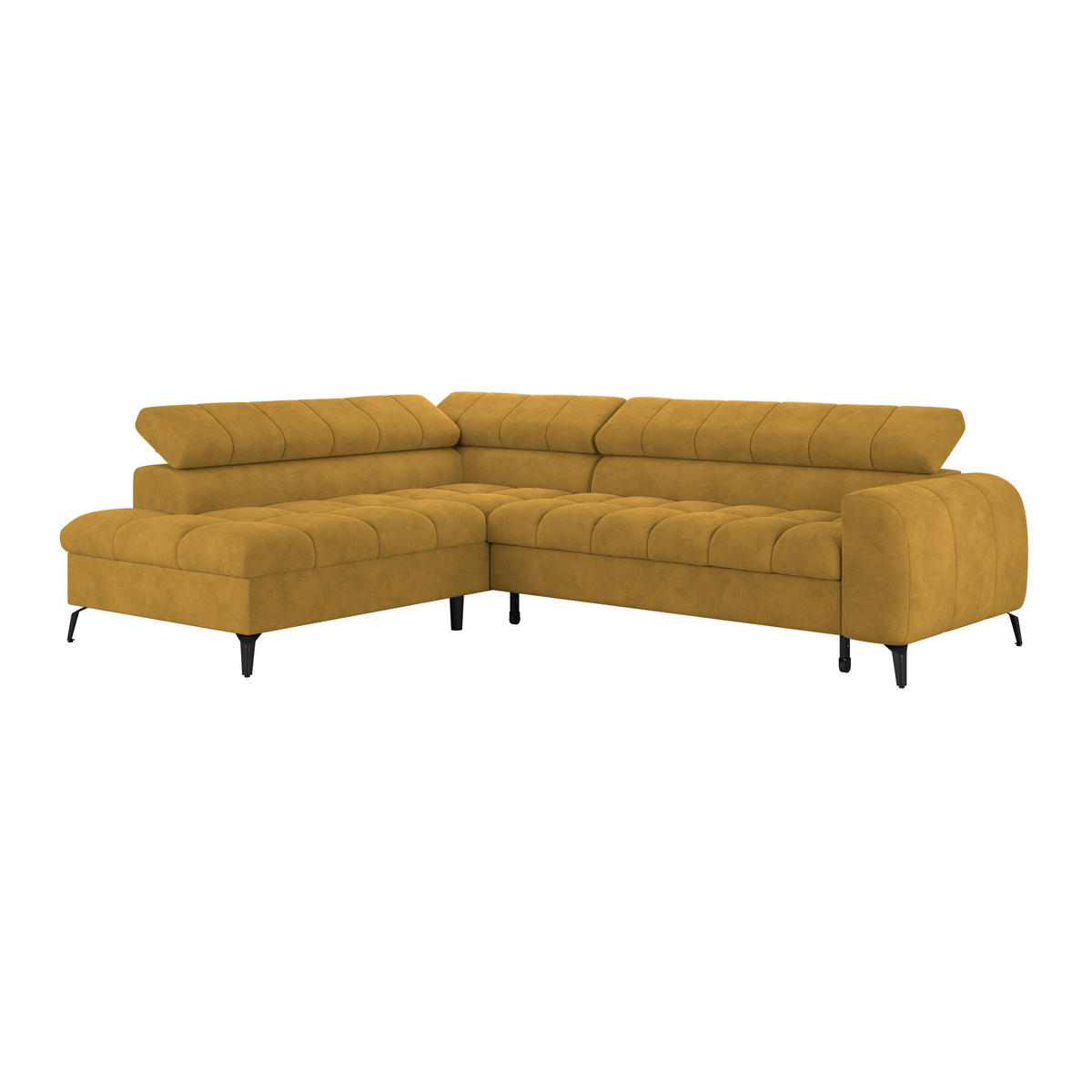 ECKSOFA in Terracotta  - Terracotta/Schwarz, Trend, Kunststoff/Textil (203/261cm) - Livetastic
