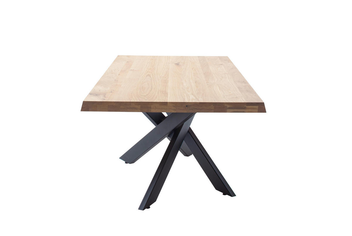 ESSTISCH in Holz 220/100/76 cm  - Wildeiche/Schwarz, KONVENTIONELL, Holz/Metall (220/100/76cm) - MID.YOU