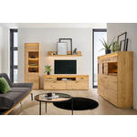 WOHNWAND  in Eichefarben  267/201,9/49,8 cm  - Eichefarben/Schwarz, Natur, Glas/Holz (267/201,9/49,8cm) - Linea Natura