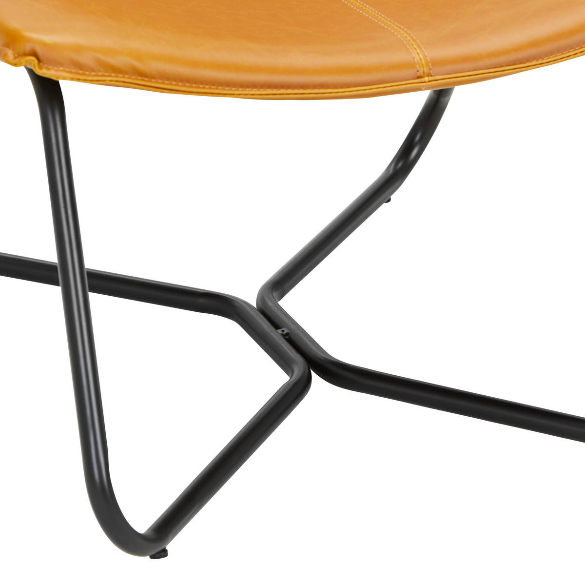 SESSEL in Lederlook Gelb, Schwarz  - Gelb/Schwarz, Design, Holz/Textil (65/71/73cm) - MID.YOU