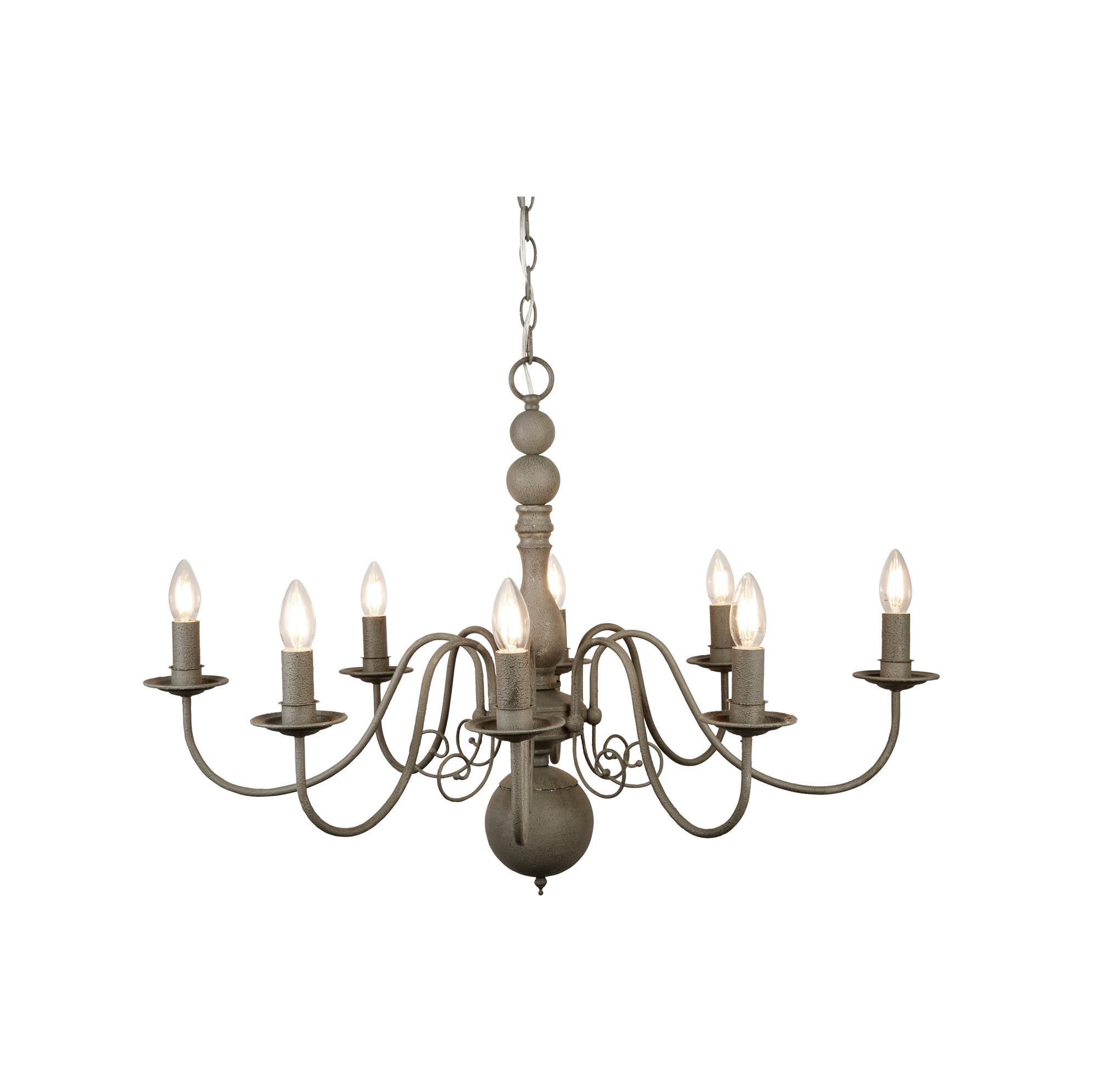 KRONLEUCHTER Greythorne 63/59/88 cm   - Grau, KONVENTIONELL, Metall (63/59/88cm) - Searchlight