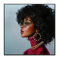 MALBA NA PLÁTNĚ, lidé, 82/82/4 cm - vícebarevná, Basics, dřevo (82/82/4cm)