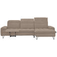 ECKSOFA in Flachgewebe Braun  - Schwarz/Braun, LIFESTYLE, Textil/Metall (310/180cm) - Valnatura