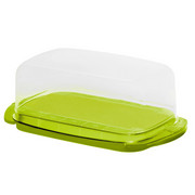 BUTTERDOSE Kunststoff - Transparent/Grün, Basics, Kunststoff (18/9,5/5cm) - Rotho