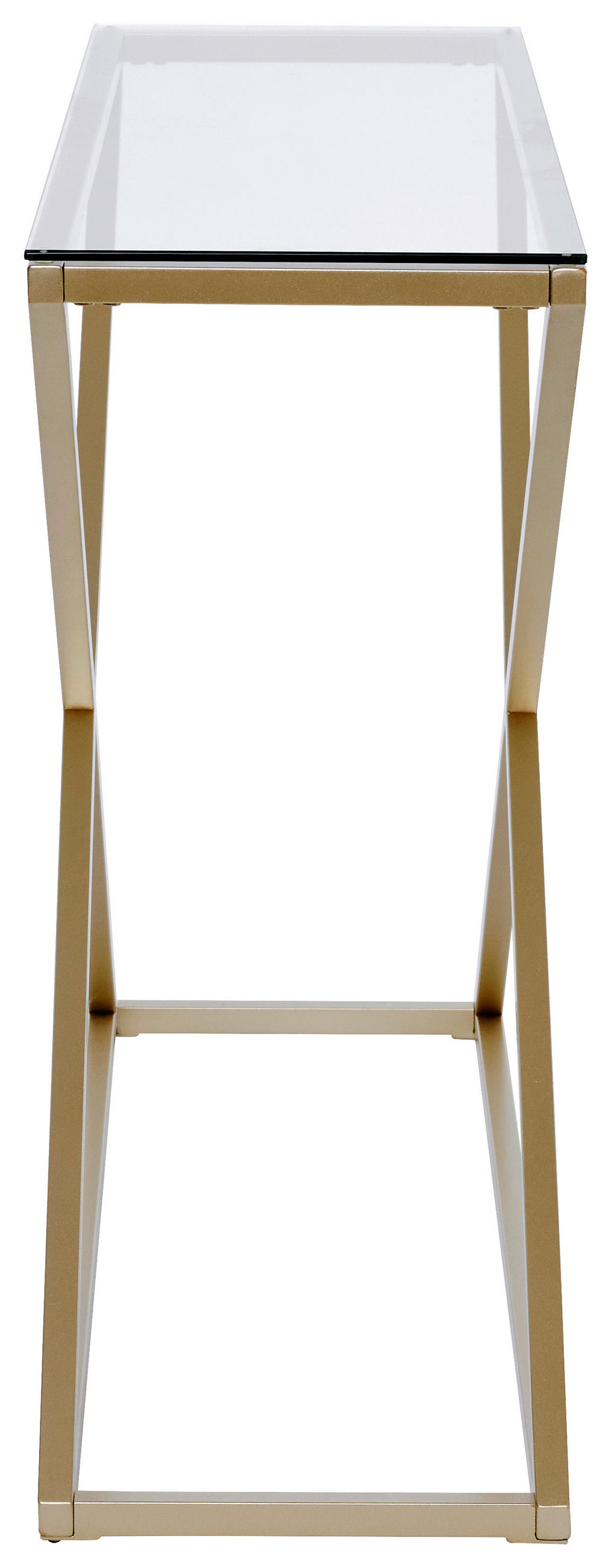 KONSOLENTISCH in Metall, Glas 100/30/74 cm   - Klar/Goldfarben, Modern, Glas/Metall (100/30/74cm) - Livetastic
