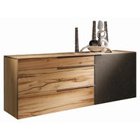 SIDEBOARD  in 224/82/51,6 cm  - Eichefarben/Anthrazit, Natur, Glas/Holz (224/82/51,6cm) - Voglauer