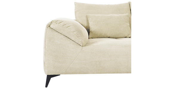 ECKSOFA Beige Cord  - Beige/Schwarz, KONVENTIONELL, Textil/Metall (311/176cm) - Carryhome