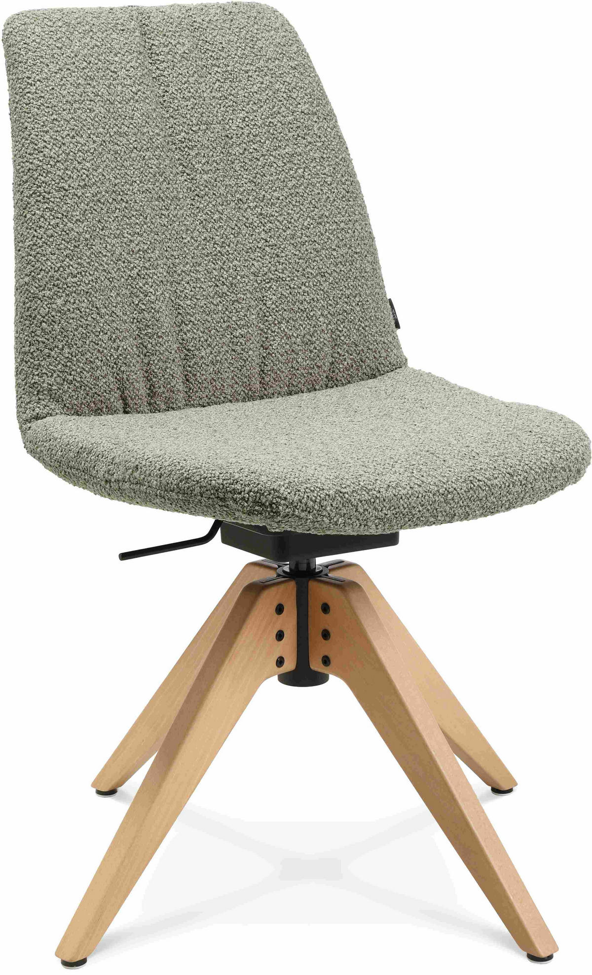 STUHL  in Flachgewebe  - Eichefarben/Graugrün, Design, Holz/Textil (46/82,5-85,25/55cm) - Johann Jakob