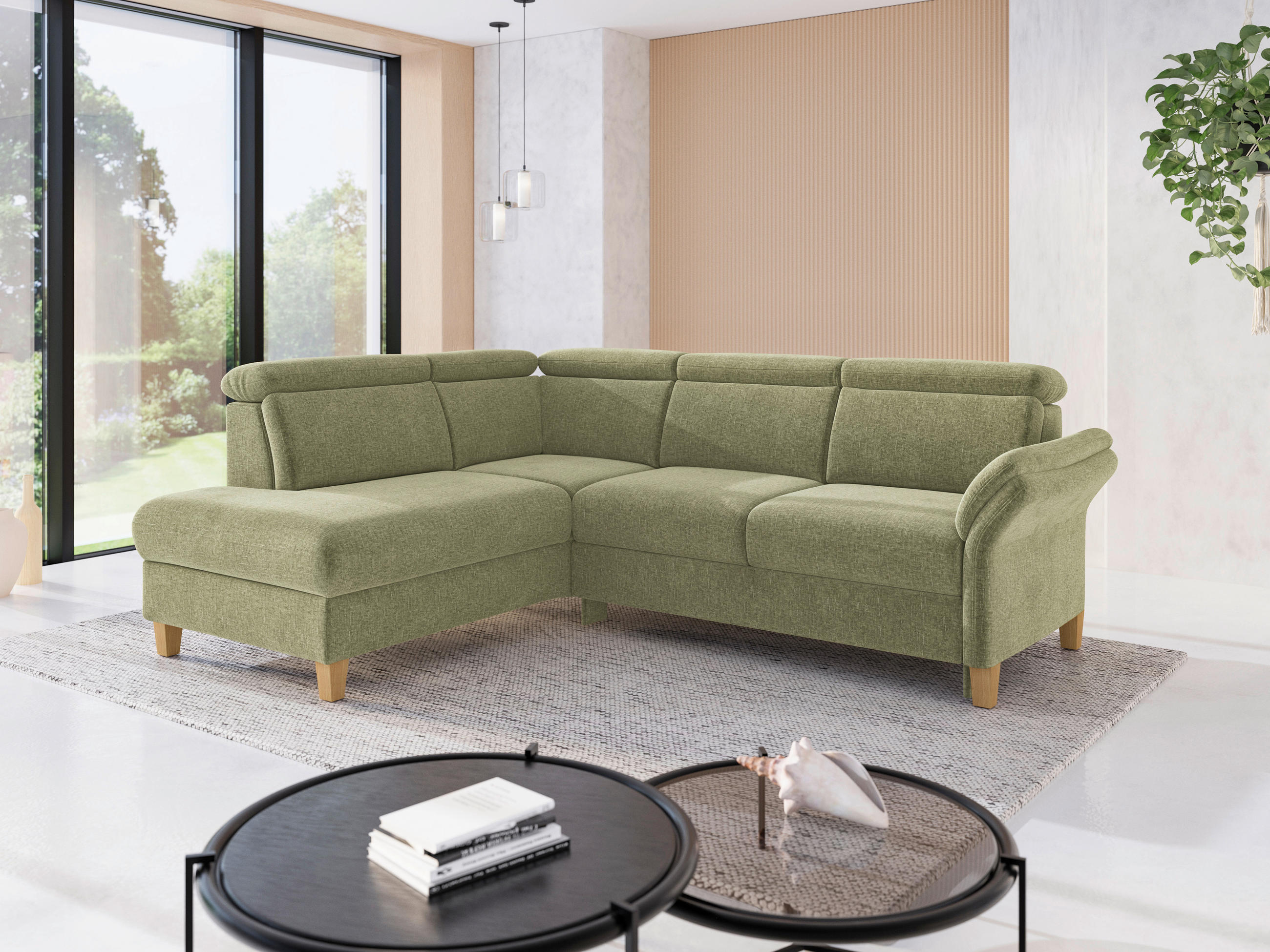 Sit & More ROHOVÁ SEDAČKA, textil, světle zelená