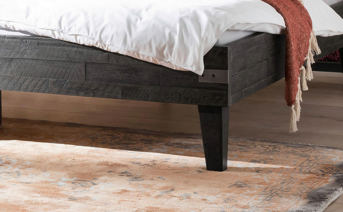 BETT 120/200 cm  in Grau, Akaziefarben  - Grau/Akaziefarben, Design, Holz (120/200cm) - Hasena