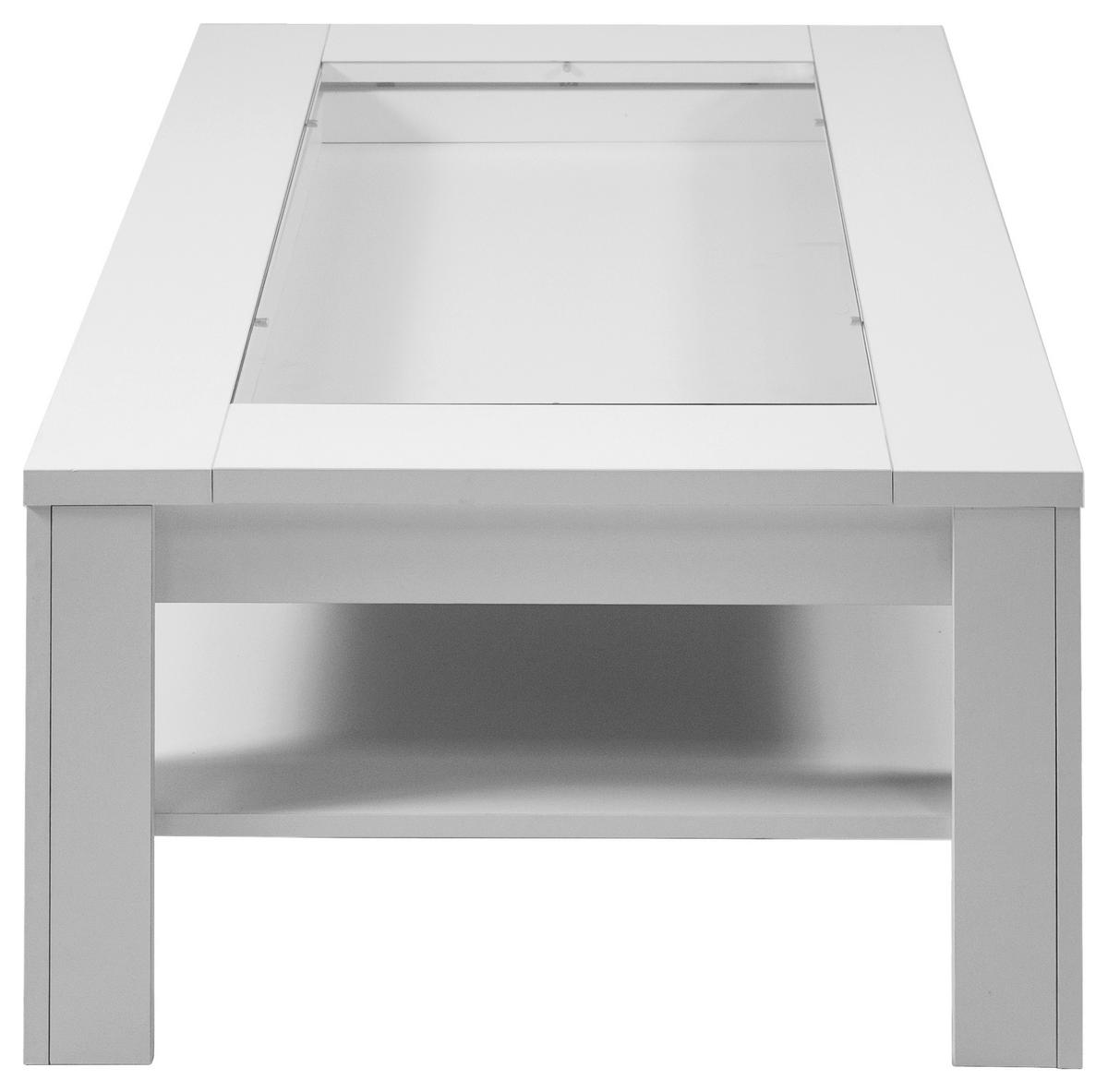 COUCHTISCH in Glas, Holzwerkstoff 110/43/67 cm  - Weiß, MODERN, Glas/Holzwerkstoff (110/43/67cm) - MID.YOU
