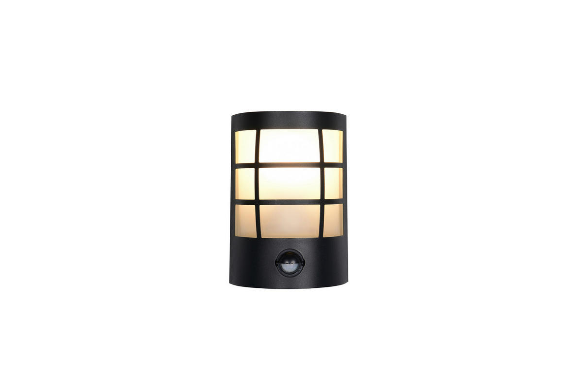 VÄGGLAMPA FÖR UTOMHUS - vit/svart, Design, metall/glas (14/10,5/20cm)