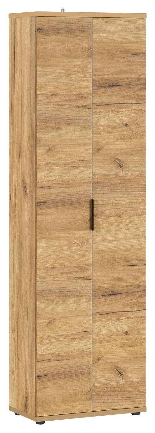 GARDEROBENSCHRANK  in 59/199/34 cm  - Eichefarben/Schwarz, KONVENTIONELL, Holzwerkstoff/Metall (59/199/34cm) - Germania