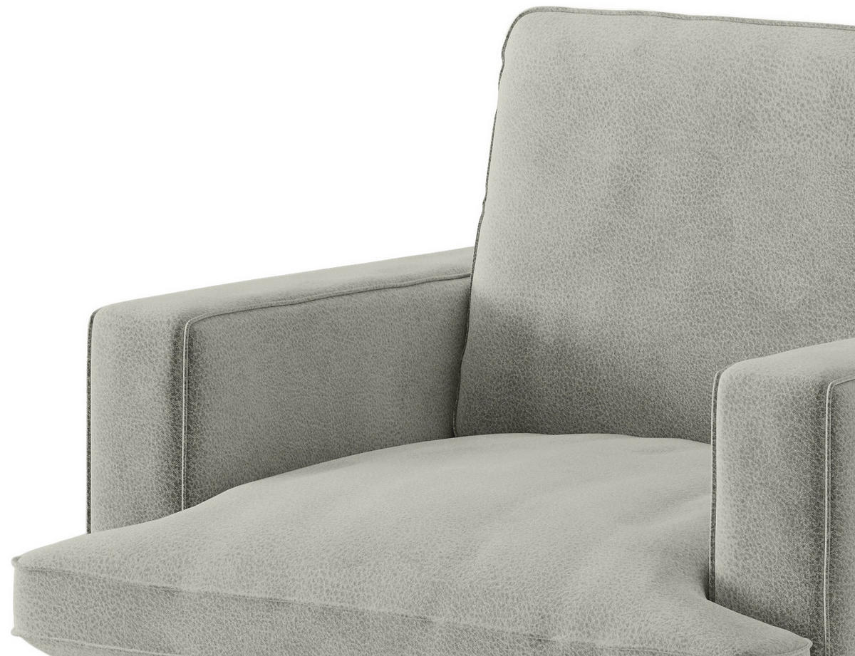SITZGARNITUR Flachgewebe Hellgrau  - Hellgrau/Schwarz, Design, Textil/Metall (202/250cm) - Livetastic