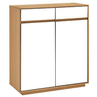 SCHUHSCHRANK 86/103/37 cm  - Weiss/Eichefarben, Design, Holz/Holzwerkstoff (86/103/37cm) - Novel
