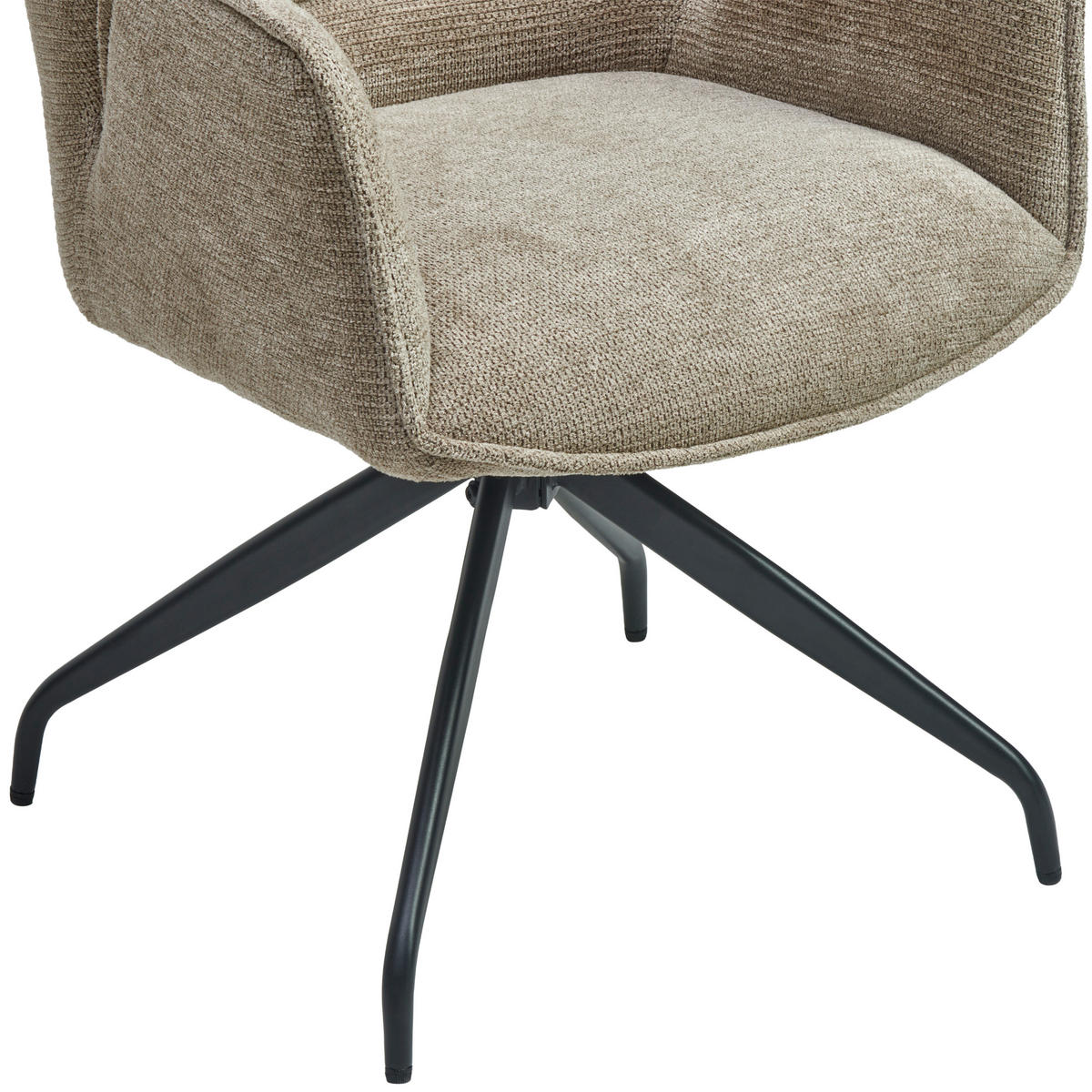 ARMLEHNSTUHL  Sitzfläche 360° drehbar Webstoff  - Schwarz/Grau, MODERN, Holz/Textil (60/86/61cm) - MID.YOU