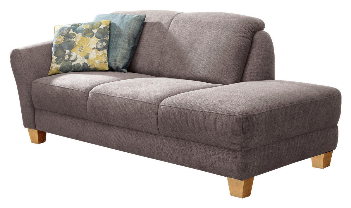 RÉCAMIERE in Flachgewebe Taupe  - Taupe/Naturfarben, Konventionell, Holz/Textil (194/84/91cm) - Sit & More