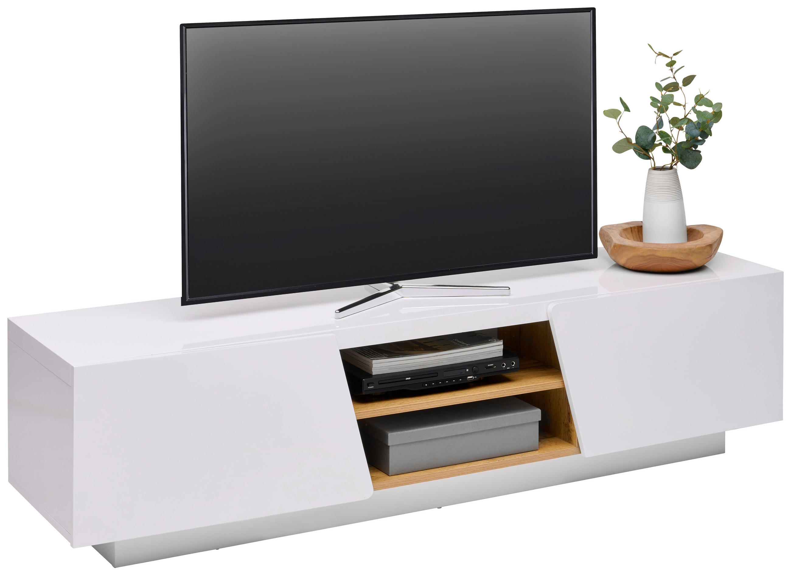 LOWBOARD  in 160/41/40 cm  - Eichefarben/Weiß, Design, Holzwerkstoff (160/41/40cm) - Carryhome