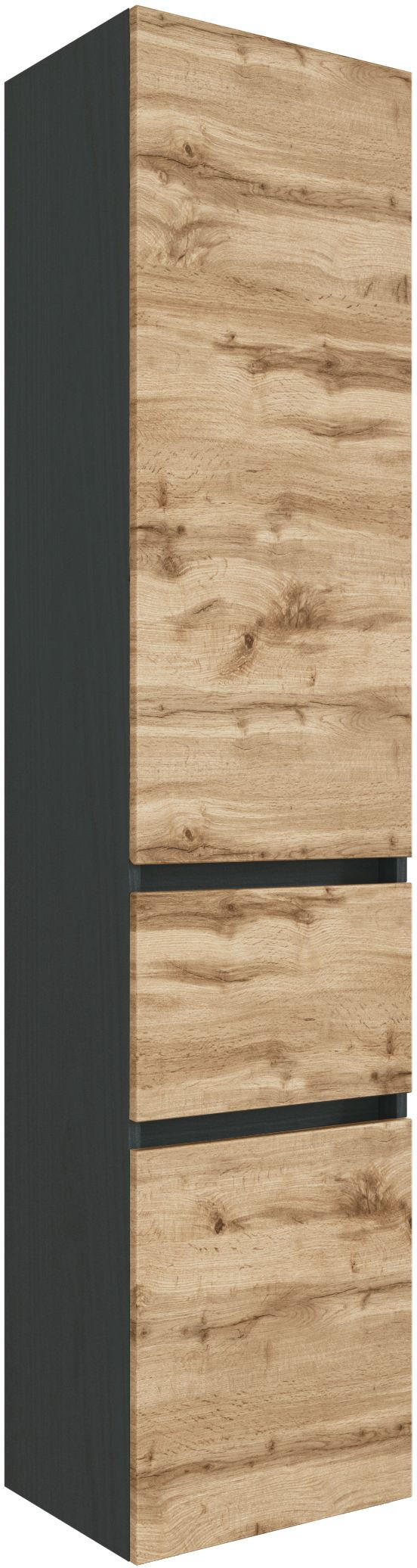 HOCHSCHRANK 40/180/35 cm  - Silberfarben/Eiche Wotan, Design, Holzwerkstoff/Kunststoff (40/180/35cm) - Held