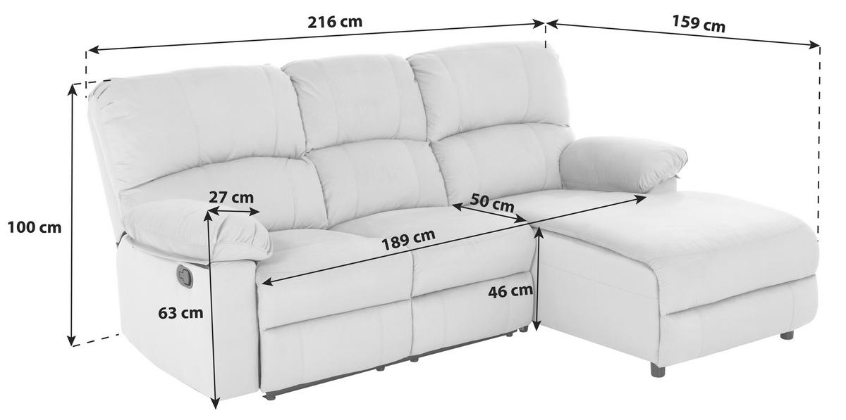 ROHOVÁ SEDACIA SÚPRAVA, textil, béžová - čierna/béžová, Basics, kov/textil (216/159cm) - P & B