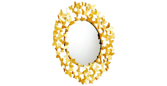 WANDSPIEGEL  - Goldfarben, Design, Glas/Metall (92/92/5cm) - Ambia Home